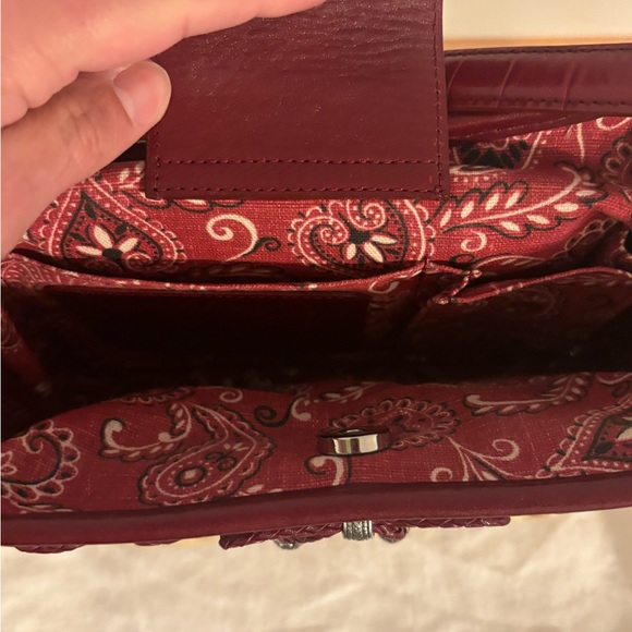 NWOT Brighton Woven and Red Leather Bag - Picture 7 of 9